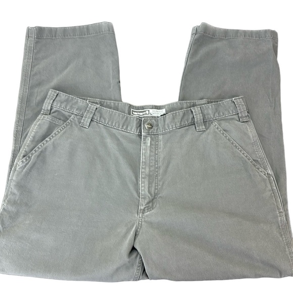 Carhartt Gray Rugged Flex Relaxed Fit Canvas Work Pant 40X30 BN2291-M 6 pockets - Picture 1 of 16
